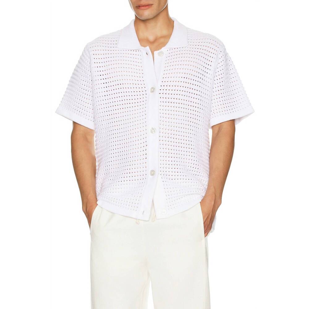 NEW KROST venice short sleeve button up shirt in white